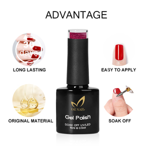 Gel à ongles rouge pailleté de Noël DZ Nail - Gel brillant à séchage rapide, sans écaillage, pour la décoration des ongles en DIY et en salon - Product Image 5