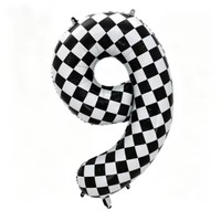 Nouveau style, version américaine, ballon géant à carreaux noir et blanc de 40 pouces, ballon de décoration pour fête d'anniversaire et photos
