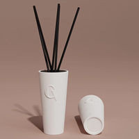 C & H vente en gros de luxe personnalisé décoration intérieure mat blanc noir céramique roseau diffuseur coffret cadeau