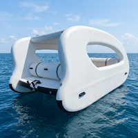 Bateau Électrique Gonflable Flottant en Promotion, Bateau-Maison Gonflable Solaire Durable avec Moteur pour Jeux Aquatiques