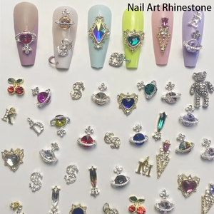 Kawaii <span class=keywords><strong>uñas</strong></span> encantos de Metal de lujo clavo de aleación de diamantes de imitación de 3D planeta cereza corazón Zircon de joyería de decoración de los labios de <span class=keywords><strong>uñas</strong></span> encantos - Product Image 6