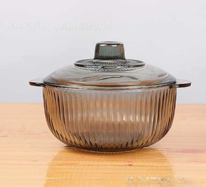 Bộ bát thủy tinh màu xám trong suốt bán chạy kèm nắp, dùng trong gia đình, đựng mì, trái cây, quà tặng khuyến mãi, bộ ba món - Product Image 4