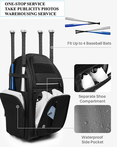 Customized Baseball <strong>Backpack</strong> Bag Wheeled Softball Equipment Bag Baseball Softball Trolley <strong>Backpack</strong> <strong>Wheels</strong> with Multiple Pockets - Product Image 2