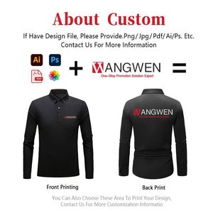 Custom Solid Color Anti-Wrinkle Embroidered Collar Spring Autumn Men's Cotton Pique Fabric Long Sleeve for Polo Shirts - Product Image 2