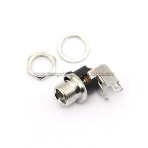 5.5-2.1MM 2.5MM DC Power Socket Connector 90 graus de rosca curta DC-025BM 5.5*2.1mm