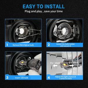 Faro Delantero LED para Coche F4 de Alto <span class=keywords><strong>Lumen</strong></span> 300W 60000LM, Sistema de Iluminación Automotriz Universal, Bombilla para Auto 9005 9006 H7 H4 - Product Image 6