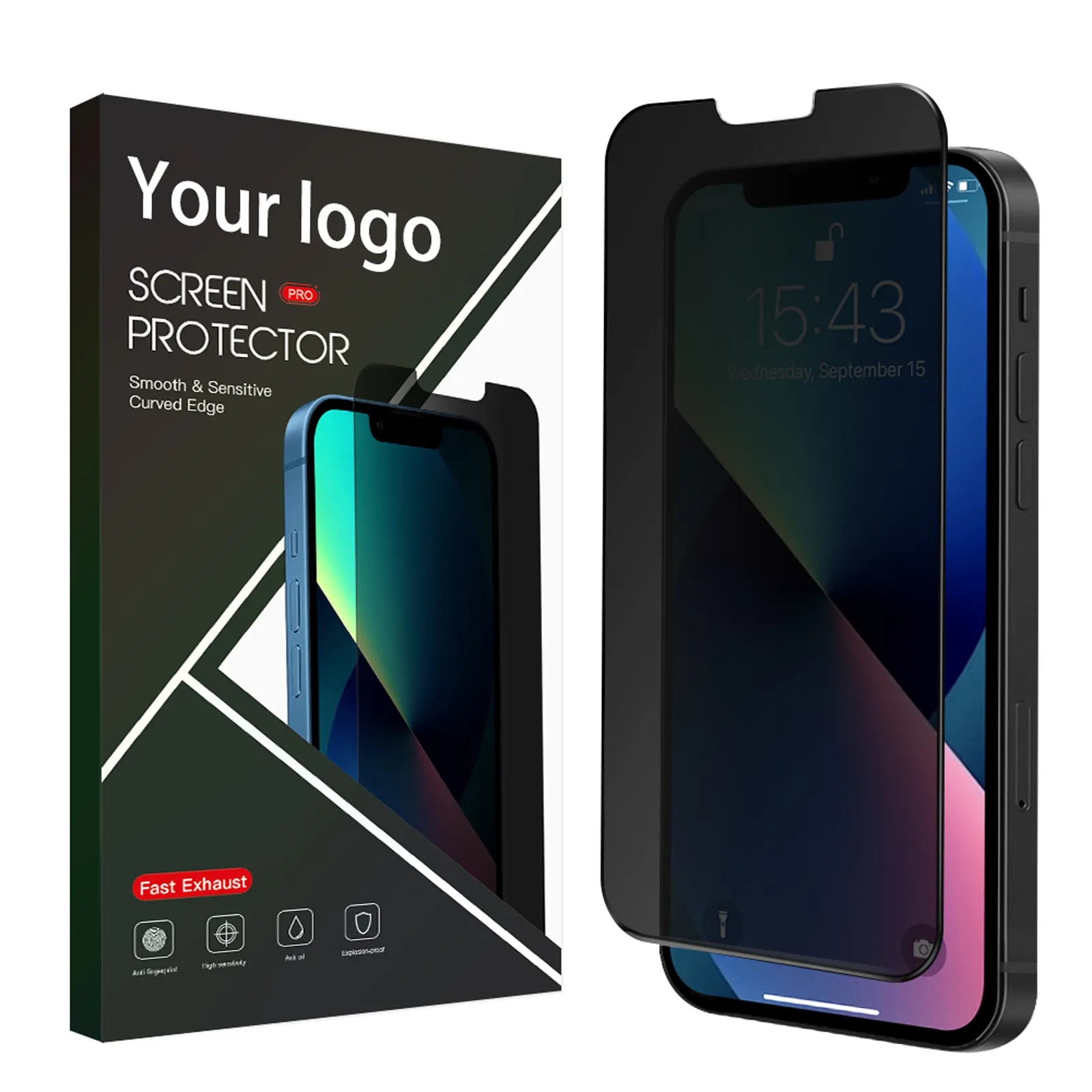 2024 nueva llegada 3D privacidad teléfono móvil Protector de vidrio templado para iPhone 14 12 13 XS 11 6 7 8 15 XR x Plus Mini