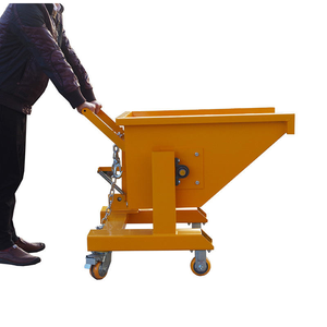 फोर्कलिफ्ट-अटैचलेट मेटल 1000 किलोग्राम औद्योगिक अपशिष्ट बिन ट्रॉली के लिए 4 स्विस कैस्टर के साथ - Product Image 5