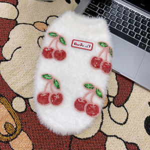 Chaleco de Piel Sintética para Mascotas de Invierno, Suéter de Punto para Gatos sin Pelo, Estilo Casual, Suéter Dulce con Diseño de Cerezas, Accesorios para Gatitos, Atractivo para Cachorros - Product Image 6