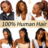 Extensions de tresses en cheveux humains brésiliens vierges bruts 100% naturels, 50g, pour dreadlocks, Remy Afro Kinky, au crochet, noir naturel, pour femmes, 8"-30"
