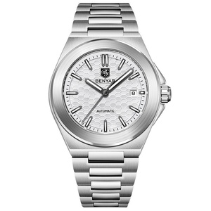 Reloj de pulsera mecánico automático luminoso para hombre, esfera verde con diseño de panal, correa de acero inoxidable, resistente al agua, calendario, reloj deportivo - Product Image 6