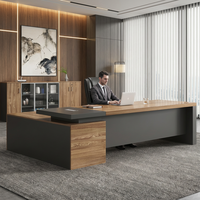Bureau de direction en forme de L unique, fabrication directe d'usine OEM/ODM, pour président, PDG, directeur, bureau de direction en bois de luxe