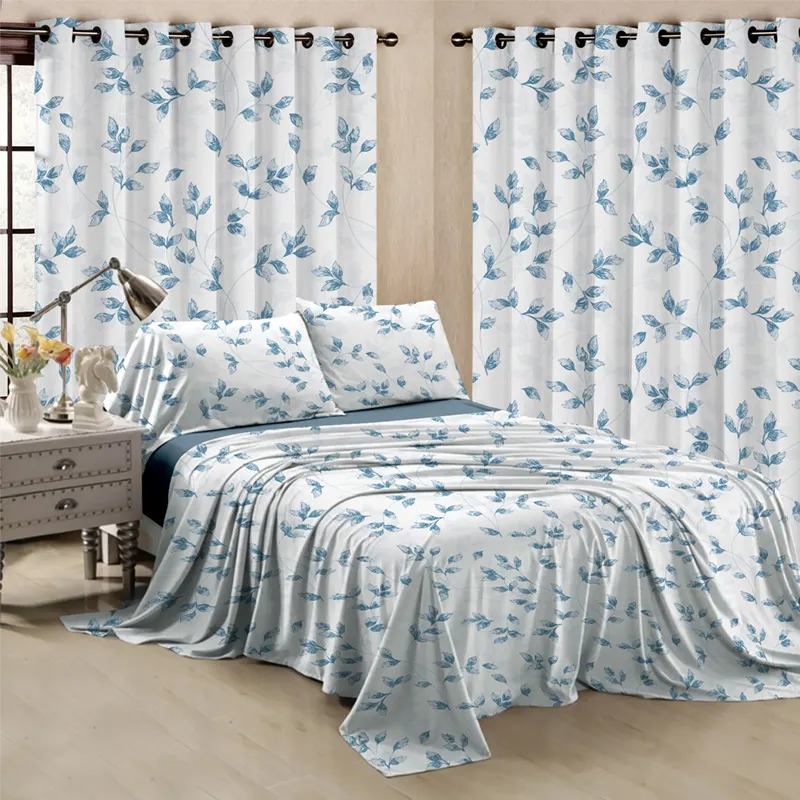 Heniemo tessuti personalizzati dimensioni lenzuola e tende in microfibra set biancheria da letto set lenzuola 6 pezzi con tenda