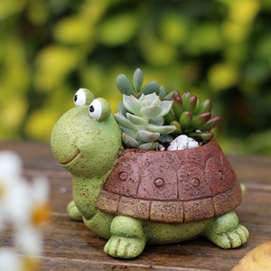 Pot de fleurs créatif pour plantes succulentes, motif tortue de dessin animé américain, style pastoral, décoration de bureau à domicile, micro-<span class=keywords><strong>plante</strong></span> en pot - Product Image 2