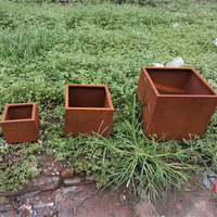 Jardinières modernes en acier Corten pour la maison et le jardin avec finition pré-rouillée