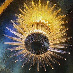 Éclairage de luxe postmoderne Lustre en laiton boule d'étincelle acrylique moderne <span class=keywords><strong>Forme</strong></span> de <span class=keywords><strong>soleil</strong></span> créative Salon <span class=keywords><strong>Plafonnier</strong></span> rond - Product Image 1