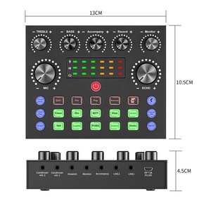 การ์ดเสียงไมโครโฟนแบบสด Metal V8S พร้อ<span class=keywords><strong>ม</strong></span>บลูทูธ สำหรับบันทึกเสียง/สตรี<span class=keywords><strong>ม</strong></span><span class=keywords><strong>ม</strong></span>ิ่ง/ถ่ายทอดสด - Product Image 2