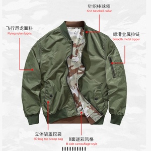 Wholesale OEM Coated <b>Canvas</b> Winter Men's Thickened Reversible Stand Collar Bomber <b>Jacket</b> - Product Image 3