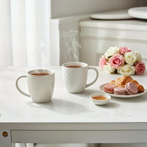 Juego de 4 <span class=keywords><strong>Tazas</strong></span> de Café de Cerámica con Relieve Pyrilo de 14 oz, Libres de Plomo, Aptas para Microondas y Lavavajillas, para Hogar, Oficina, Bodas, Regalos de Inauguración, Té - Product Image 6