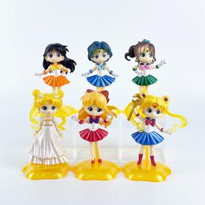 Set <span class=keywords><strong>de</strong></span> 6 Figuras Chibi <span class=keywords><strong>de</strong></span> Sailor Moon con la <span class=keywords><strong>Princesa</strong></span> Serenity y los Sailor Scouts en Poses Lindas, Juguetes Decorativos para Fanáticos del Anime, Regalo - Product Image 2