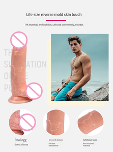 2023 venta al por mayor caliente gran cristal TPE pene Rosa transparente realista claro silicona sexy juguetes consolador para mujeres - Product Image 3