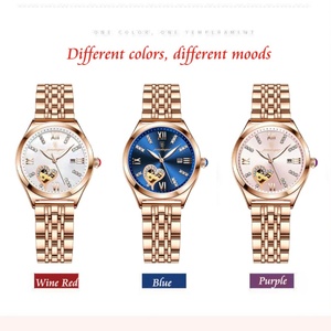 Relojes POEDAGAR para Mujer, Reloj de Pulsera de Cuarzo a Prueba de Agua, de Acero Inoxidable Color Oro Rosa, Regalo para Novia - Product Image 2