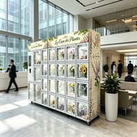 Distributeur Automatique Réfrigéré de Fleurs 10 Casiers 24H Libre-Service Bouquet Frais avec Boîte Lumineuse Publicitaire Supérieure