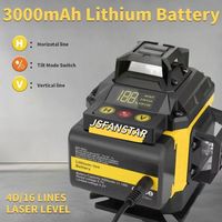 Niveaux laser rotatifs auto-nivelants 4D 16 lignes croisées 50 mètres avec trépied