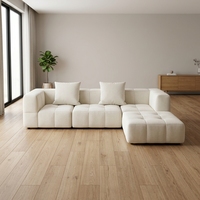 Canapé modulaire sectionnel en mousse haute densité anti-affaissement, livré en boîte avec ottoman, pour chambre, villa, bureau, immeuble