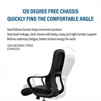 Chaise de bureau ergonomique, dossier en maille respirante, chaise d'ordinateur pivotante et réglable en hauteur, chaise roulante pour le personnel, chaise d'apprentissage pour enfants à domicile