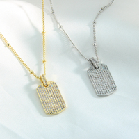 Collier ras du cou en acier inoxydable plaqué or avec pendentif lettre carrée, accessoires de bijoux délicats, vente en gros