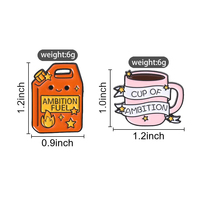 Broche émaillée Ambition Fuel Oil Can, Mug rose motivant Ambition, Broche étoile et ruban, Broche de revers pour sac, Bijou cadeau pour amis