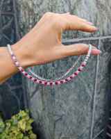Collier de luxe en argent 925 avec moissanite et rubis, élégant cadeau de mariage, bijoux pour elle, design élégant et tendance