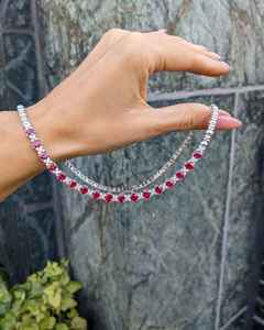 925 Silver Moissanite and <b>Ruby</b> Style <b>Necklace</b> Luxurious Design Elegant Wedding Gift Jewelry for Her Fashion Charm Style - Product Image 3