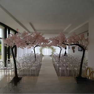 Arbre de fleurs de cerisier artificiel de 2,5 m pour décoration de mariage en intérieur, arche de fleurs de cerisier rose bionique, auvent de 250 cm - Product Image 2