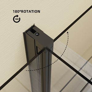6mm Clear Tempered Glass Frameless Black Hinge <strong>Bath</strong> Screen Bathtub <strong>Panel</strong> With Printing and Handle - Product Image 3