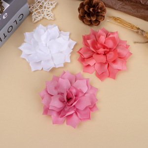 Flores de tela hechas a mano de 8 cm con diseño de camelia para zapatos, sombreros, ropa, accesorios y decoraciones para el cabello - Product Image 2