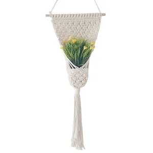 <span class=keywords><strong>Corda</strong></span> di cotone Indoor Outdoor Appeso Macrame Holder Pianta Vasi di Fiori Del Basamento per le Decorazioni - Product Image 1