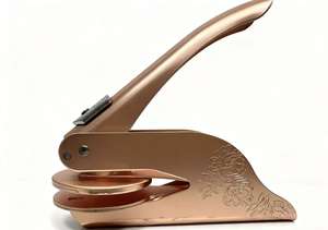 Sello de estampado personalizado con mango de cobre y acero, máquina de estampado para oficina, pegatinas de boda, sobres de papel y papel. - Product Image 6