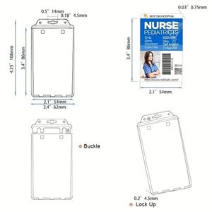 Étui pour carte d'identité en PC transparent double face X527 Premium, vertical, en plastique rigide, protège-badge, porte-carte en plastique à fermeture permanente - Product Image 4