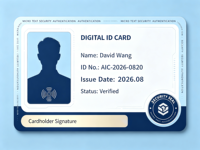 Carte d'identité intelligente personnalisée en PVC, style simple, imprimée, avec micro-texte anti-contrefaçon et sceau de sécurité