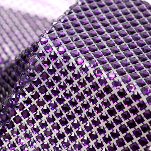 N015 Tela de <span class=keywords><strong>malla</strong></span> elástica con pedrería negra y brillantina para vestidos de fiesta al por mayor - Product Image 4
