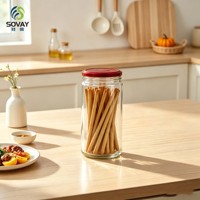 Pot en verre cylindrique mince et transparent de 450 ml avec filetage pour la mise en conserve, la fermentation et la conservation des aliments