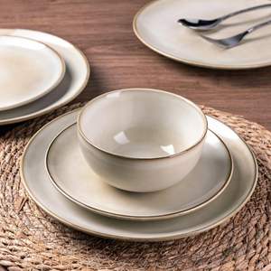 Servizio di <span class=keywords><strong>Piatti</strong></span> in Porcellana EKA, Set da <span class=keywords><strong>12</strong></span> <span class=keywords><strong>Pezzi</strong></span> Moderno in Ceramica Senza Piombo e Mercurio - Product Image 1