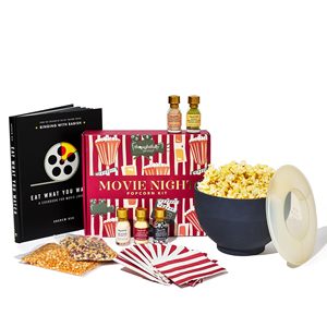 Coffret Cadeau Popcorn Soirée Cinéma : Assaisonnements, Garnitures, Appareil à Popcorn, Livre de Recettes 'Eat You Watch', Grains de Popcorn, Appareil à Popcorn Micro-ondes - Product Image 1
