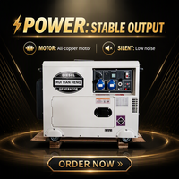 Genset Diesel Silent RTH 10KW/12.5kVA untuk Penggunaan Rumah Tangga dengan ATS Open Frame 220V-480V Model Terlaris 2026