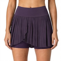 Rok Lipit Warna Hijau Terbaru Dengan Celana Pendek Slim Fit 2 in 1 Rok Wanita Desain Kustom Sendiri Rok Golf Tenis