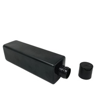 Fournisseur OEM Bouteille en plastique personnalisée OEM Bouteilles carrées noires 120ml 200ml 250ml Bouteille carrée en PET