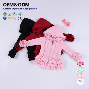 <strong>Girls</strong> New Design Hooded Set Lace Trim Sweet Hoodie Long Sleeve Tight Pants Fast Sampling Custom Supported <strong>Outfit</strong> - Product Image 1