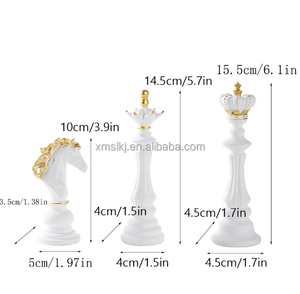 Ornements d'échecs créatifs en résine pour rois, chevaux, reines, pour décorations de table à la maison - Product Image 6